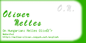 oliver melles business card